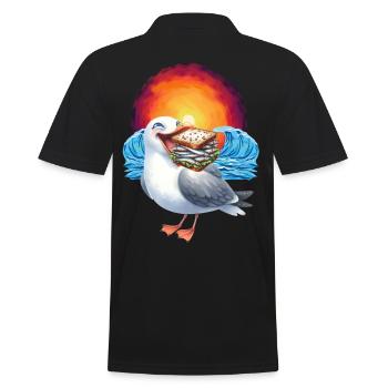 Sandwidsch Hareng Poisson Mouette Maritime - Polo Homme - noir - Dos - Kai (181cm)