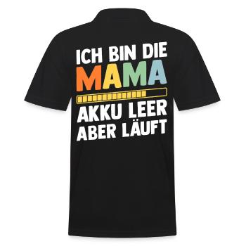Mutter Team Mama - Männer Poloshirt - Schwarz - Hinten - Kai (181cm)