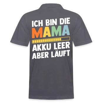 Mother Team Mom - Men's Polo Shirt - charcoal grey - Back - Nico (186cm)