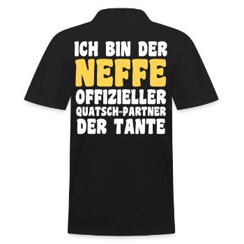 Familienmotiv Neffe - Männer Poloshirt - Schwarz - Hinten - Kai (181cm)
