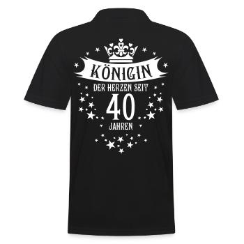 Königin der Herzen seit 40 Jahren Geburtstag - Männer Poloshirt - Schwarz - Hinten - Kai (181cm)