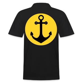 Lustiger Anker Emoji - Männer Poloshirt - Schwarz - Hinten - Kai (181cm)