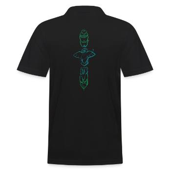 Animal-totem sketch - Men's Polo Shirt - black - Back - Kai (181cm)