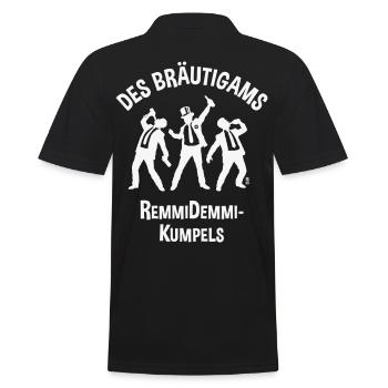 Des Bräutigams Remmidemmi-Kumpels (JGA Team / W) - Männer Poloshirt - Schwarz - Hinten - Kai (181cm)