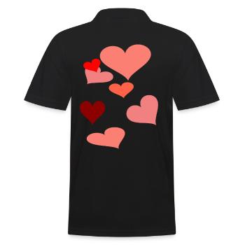 Hearts Heart Love Valentine Valentine’s Day Love - Polo Homme - noir - Dos - Kai (181cm)