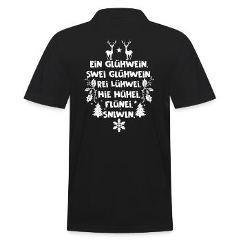 Glühwein / Weihnachten lustiger alkohol Spruch - Männer Poloshirt - Schwarz - Hinten - Kai (181cm)
