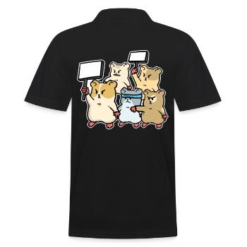 Hamster Protest Aufstand Demonstration Demo - Männer Poloshirt - Schwarz - Hinten - Kai (181cm)