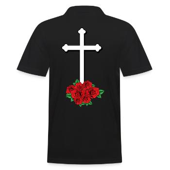 Croix Dieu Église religion Jésus mort funérailles - Polo Homme - noir - Dos - Kai (181cm)