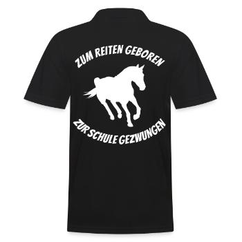 For riding born to school forced horse - Men's Polo Shirt - black - Back - Kai (181cm)