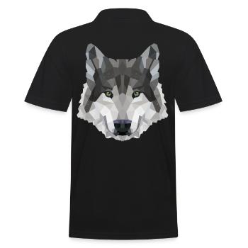 POLYGON WOLF Husky Wölfe Wildtiere Amerika - Männer Poloshirt - Schwarz - Hinten - Kai (181cm)