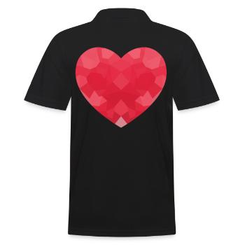 POLYGON HEART Birthday Valentine Hearts - Men's Polo Shirt - black - Back - Kai (181cm)