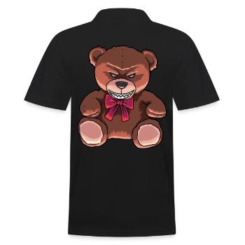 Horror Teddy spoiled bad horror Halloween - Men's Polo Shirt - black - Back - Kai (181cm)