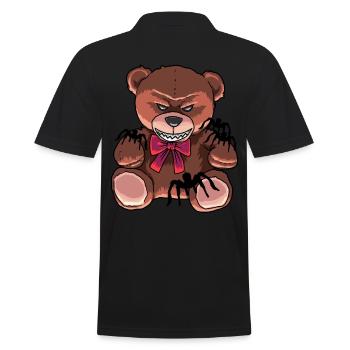 Horror Teddy Spiders Evil Bear Satanic - Men's Polo Shirt - black - Back - Kai (181cm)