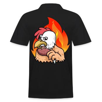 Poulets Grill Fast Food - Polo Homme - noir - Dos - Kai (181cm)