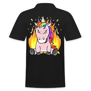 Licorne Licornes Horreur Diable Démon Halloween - Polo Homme - noir - Dos - Kai (181cm)