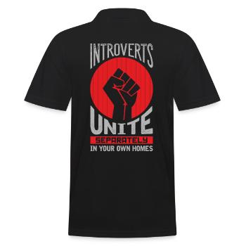 Introverts Unite Introvertierte Menschen introvert - Männer Poloshirt - Schwarz - Hinten - Kai (181cm)