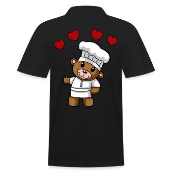 Teddy Koch Chefkoch Köche Köchin Gastgeber - Männer Poloshirt - Schwarz - Hinten - Kai (181cm)