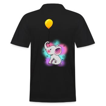 Luftballon Elefant Baby Fantasy Kinder Kleinkind - Männer Poloshirt - Schwarz - Hinten - Kai (181cm)