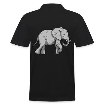 Elephant Elephant Wildlife Baby Zoo Animals Zoo - Men's Polo Shirt - black - Back - Kai (181cm)
