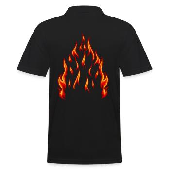 Feuer Flamme Brand Inferno Flamme feurig Hitze - Männer Poloshirt - Schwarz - Hinten - Kai (181cm)