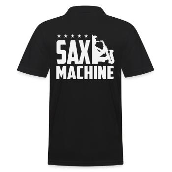 Saxophone Sax Machine saxophone - Men's Polo Shirt - black - Back - Kai (181cm)