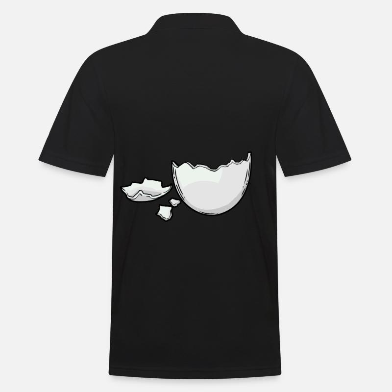 Eggshell Egg Eggs Hatch Baby Birth Pregnant - Men's Polo Shirt - black