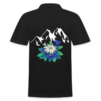 Montagnes Montagnes Tyrol Edelweiss Gentiane Nature Randonnée - Polo Homme - noir - Dos - Kai (181cm)