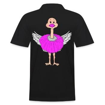 Oiseau Autruche Fantaisie Oiseaux Ailes Plumes d’oiseaux - Polo Homme - noir - Dos - Kai (181cm)