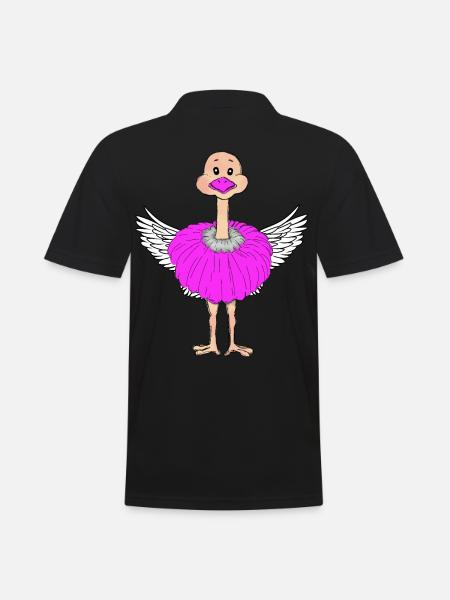 Oiseau Autruche Fantaisie Oiseaux Ailes Plumes d’oiseaux - Polo Homme - noir