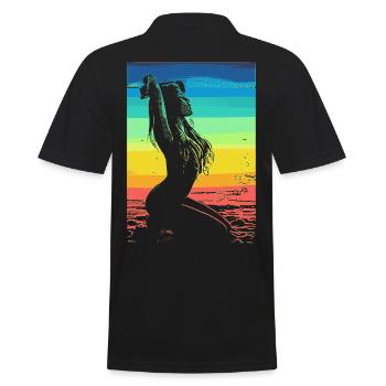 2reborn summer Bikini Beach Volleyball Girl Ibiza - Männer Poloshirt - Schwarz - Hinten - Kai (181cm)
