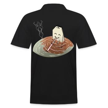 Smoking tea cigarette joint smoking pot tea bags - Men's Polo Shirt - black - Back - Kai (181cm)