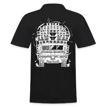 Tekno Piraten - Männer Poloshirt - Schwarz - Hinten - Kai (181cm)
