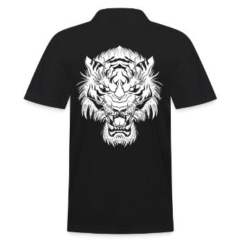 Tiger Tattoo Japan Design Wild Arts Martiaux Cat - Polo Homme - noir - Dos - Kai (181cm)