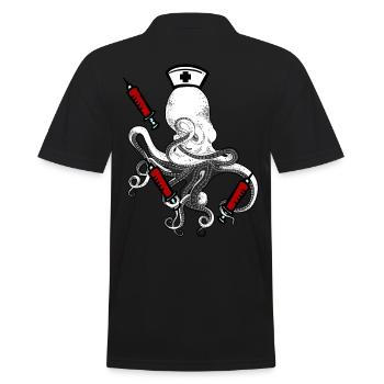 Soins infirmiers Octopus Bras Seringues Sanglantes - Polo Homme - noir - Dos - Kai (181cm)
