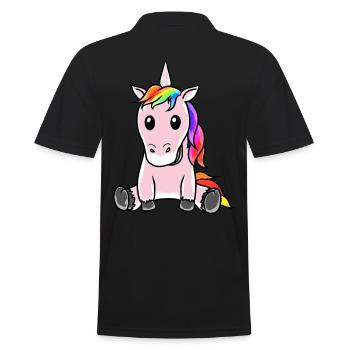 Unicorn Mythical Creatures Children Baby - Men's Polo Shirt - black - Back - Kai (181cm)