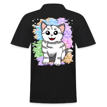 Fantasy kitten cats dream world fantasy nature - Men's Polo Shirt - black - Back - Kai (181cm)