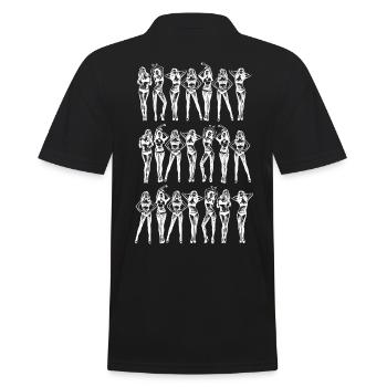 2reborn sexy pin up girls models lingerie wh - Men's Polo Shirt - black - Back - Kai (181cm)