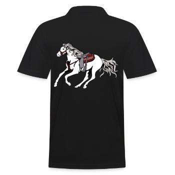 Cheval occidental équitation western cowboy cheval galop - Polo Homme - noir - Dos - Kai (181cm)