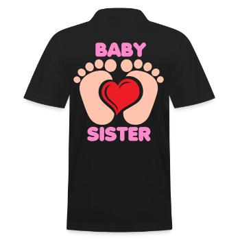 Bébé pieds coeur soeur soeur naissance frères et sœurs - Polo Homme - noir - Dos - Kai (181cm)
