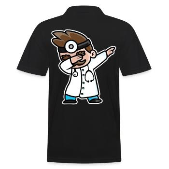 Funny doctor doctor dab trend dabbing dance - Men's Polo Shirt - black - Back - Kai (181cm)