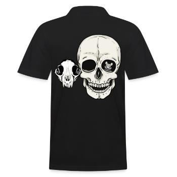 Halloween Bone Skull Cat Human Mouse - Men's Polo Shirt - black - Back - Kai (181cm)
