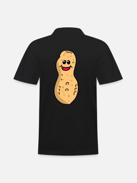 Pinda Pinda Grappig Leuk Noot Emotie Gelukkig - Mannen poloshirt - zwart