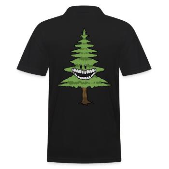 Tanne Baum Bäume Wald Natur Spaßig Tannenbaum - Männer Poloshirt - Schwarz - Hinten - Kai (181cm)