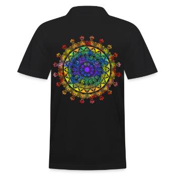 Mandala spirituel avec ornements indiens - Polo Homme - noir - Dos - Kai (181cm)