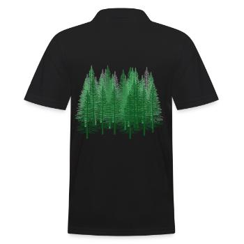 Forest Nature Hiking Forester Nature Conservation Fir Tree - Men's Polo Shirt - black - Back - Kai (181cm)