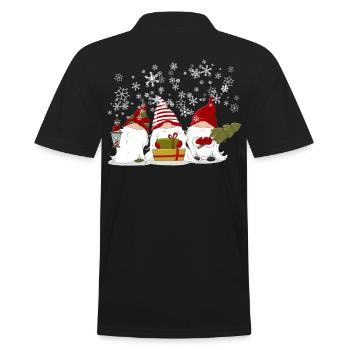 Cadeau de gnome elfes nordiques de Noël - Polo Homme - noir - Dos - Kai (181cm)