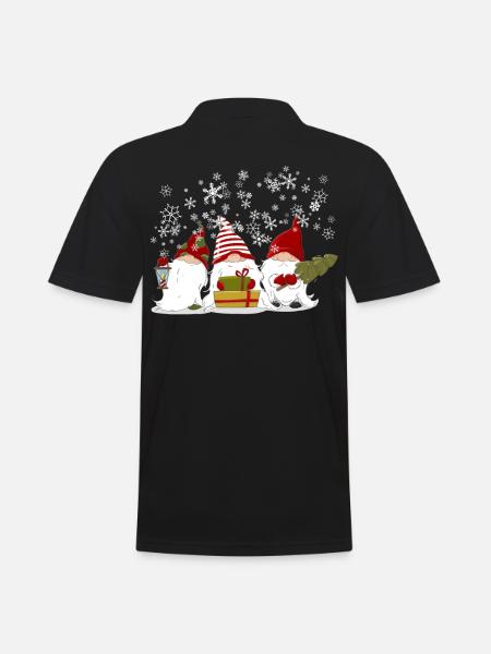 Nordische Weihnachten Gnome Elfen Wichtel Geschenk - Männer Poloshirt - Schwarz