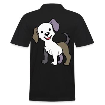 dog dog dog owner pets mutt shelter - Men's Polo Shirt - black - Back - Kai (181cm)