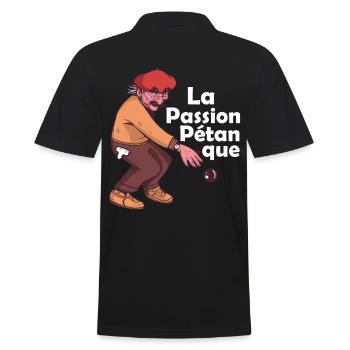 Français La Passion Pétanque Jeu de Pétanque Boule - Männer Poloshirt - Schwarz - Hinten - Kai (181cm)