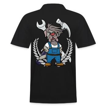 Tool mechanic workshop professions job - Men's Polo Shirt - black - Back - Kai (181cm)